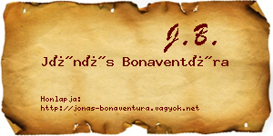 Jónás Bonaventúra névjegykártya